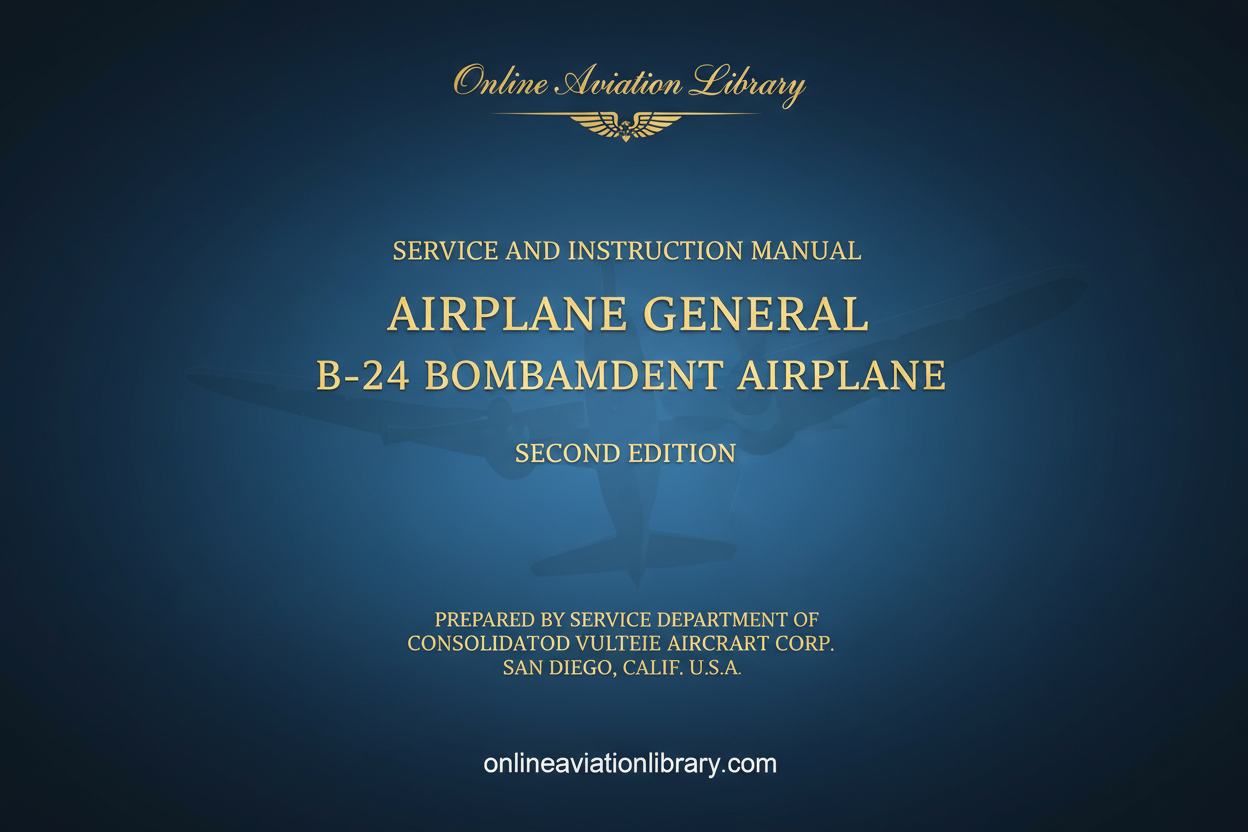 B-24 Airplane General Service and Instruction Manual Cover Page