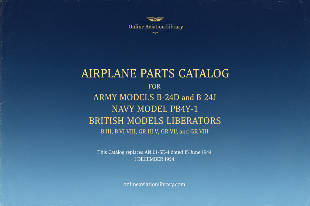 B-24 Liberator Parts Catalog Cover Page
