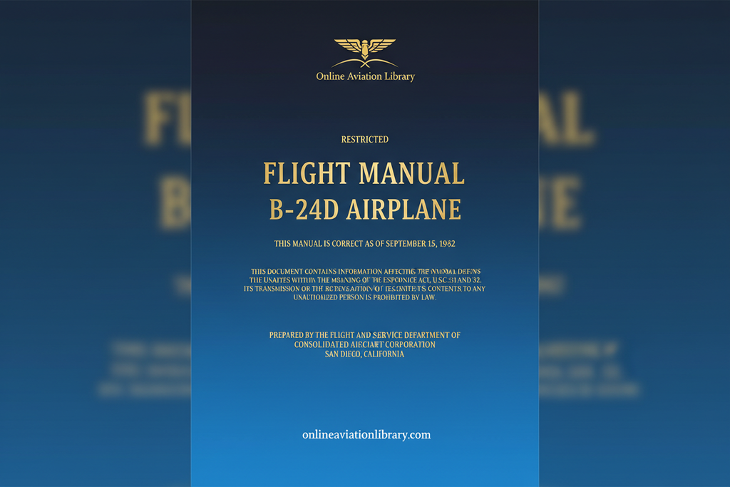 B-24D Airplane Flight Manual Cover Page