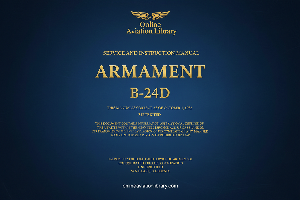 B-24D Armament Service and Instruction Manual Cover Page