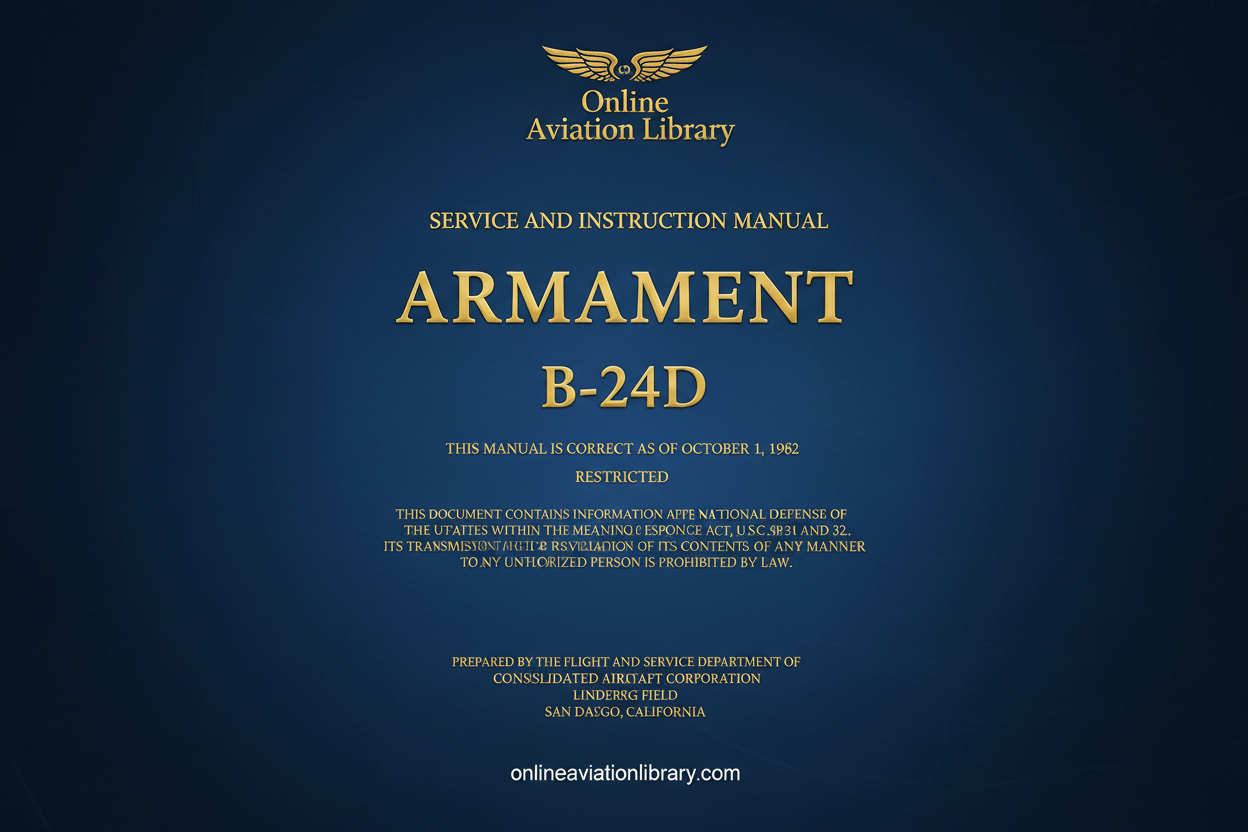 B-24D Armament Service and Instruction Manual Cover Page