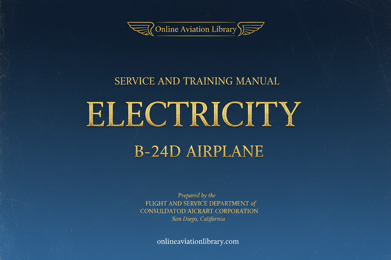 B-24D Electricity Service and Training Manual Cover Page