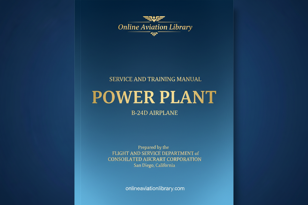 B-24D Power Plant Service and Training Manual Cover Page
