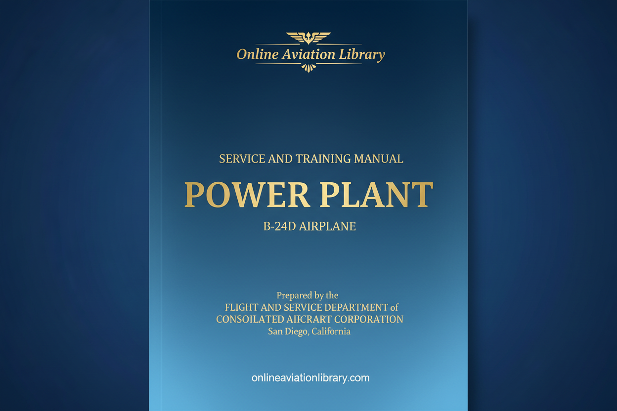 B-24D Power Plant Service and Training Manual Cover Page