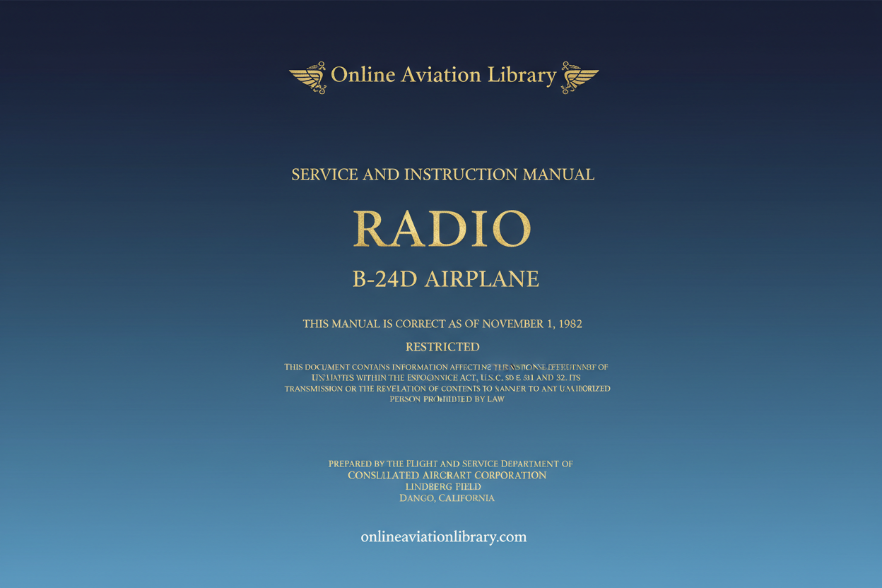 B-24D Radio Service and Instruction Manual Cover Page