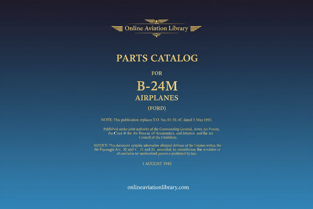 B-24M (Ford) Parts Catalog Cover Page