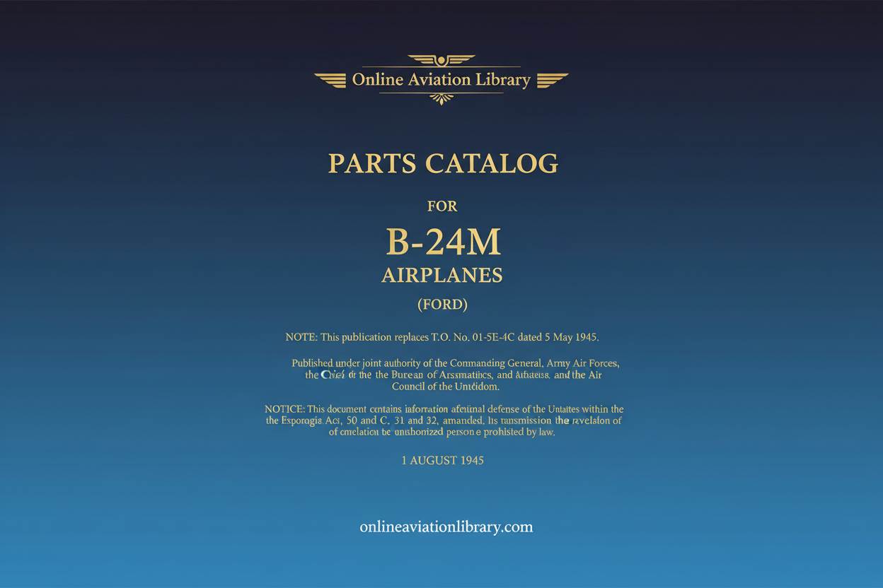 B-24M (Ford) Parts Catalog Cover Page