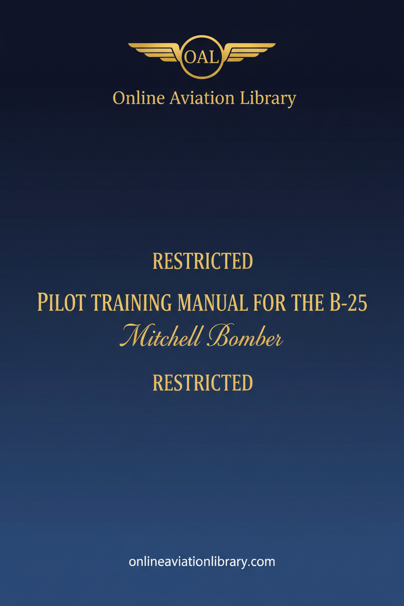 B-25 Mitchell Bomber Pilot Training Manual Standard Cover Page