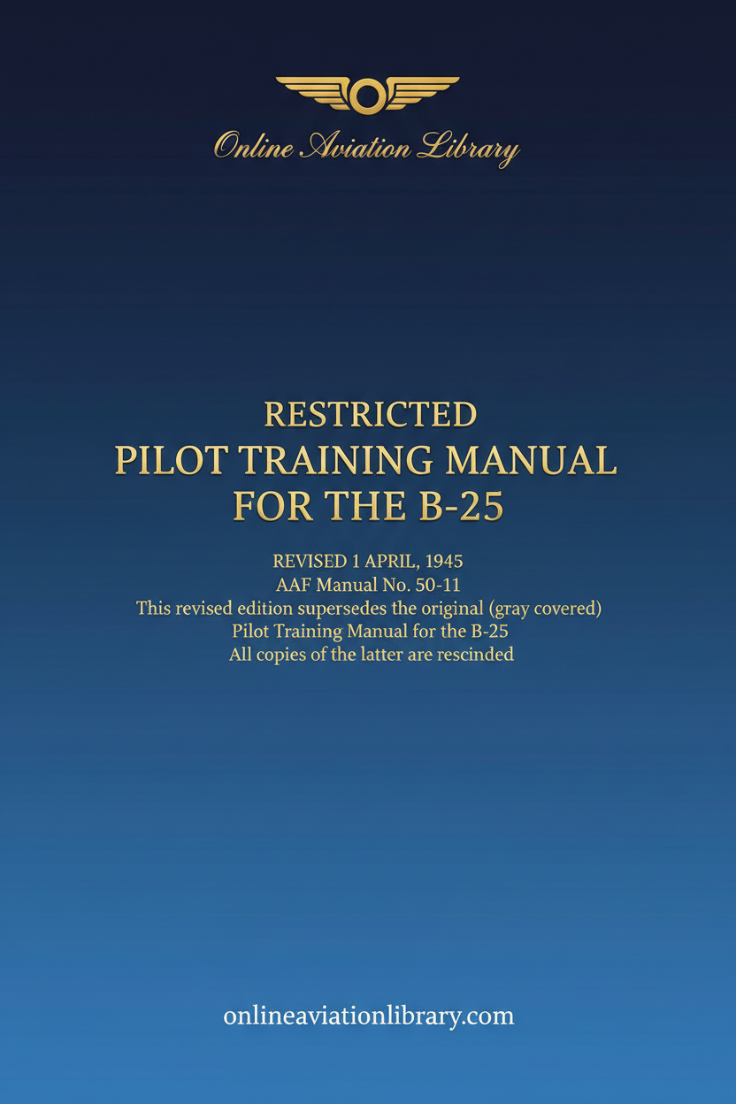 B-25 Pilot Training Manual Standard Cover Page 1945