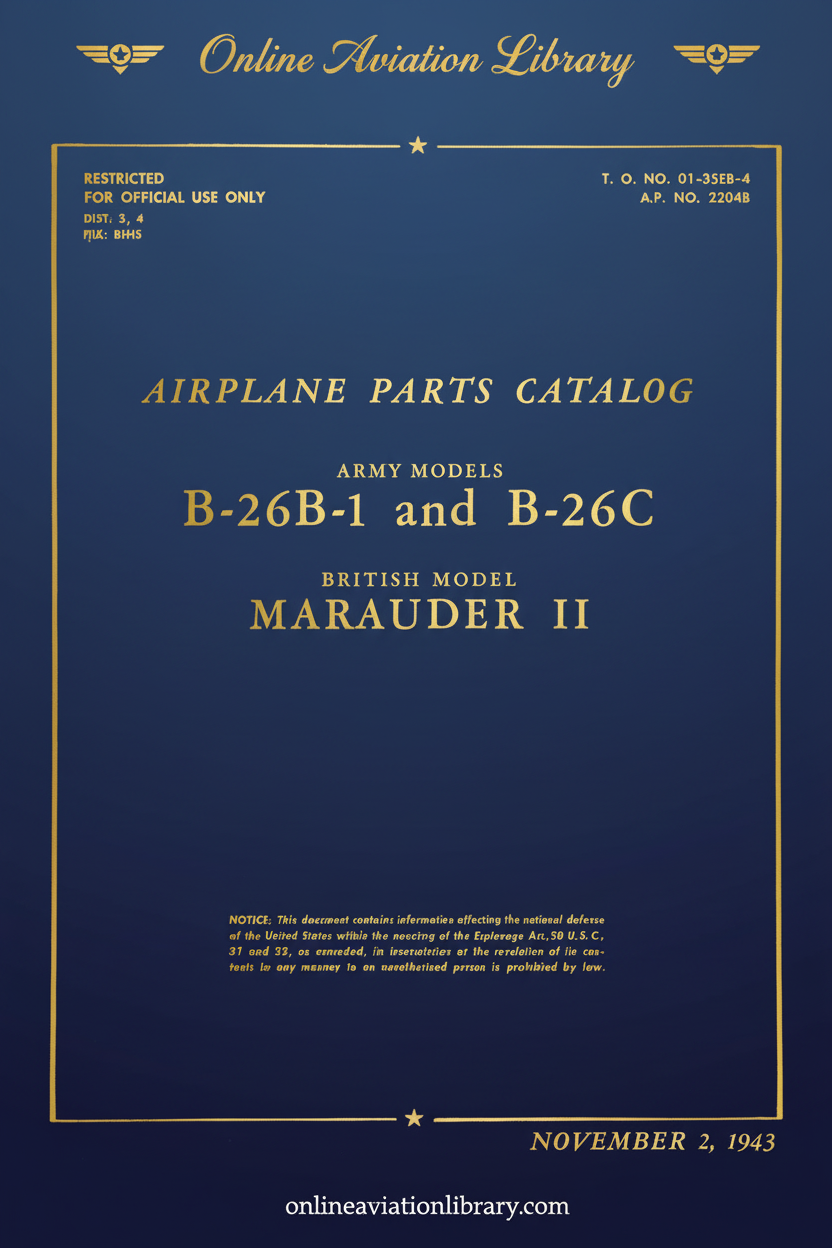 B-26 Marauder II Parts Catalog Cover Page