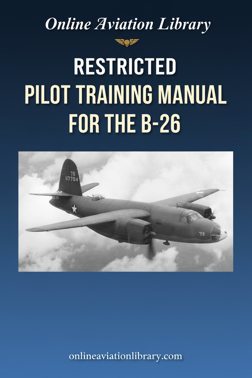 B-26 Pilot Training Manual Cover Page with Photo