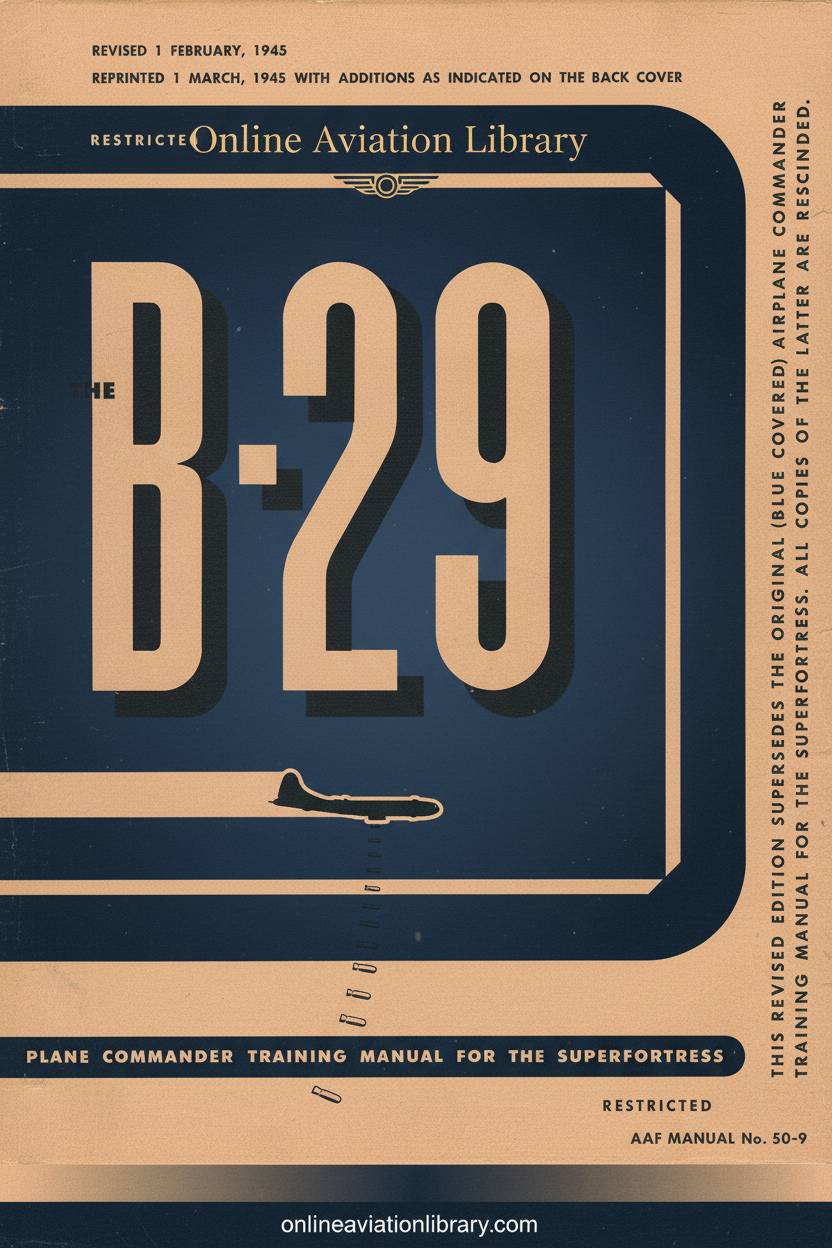 B-29 Airplane Commander Training Manual Cover Page - Redesigned