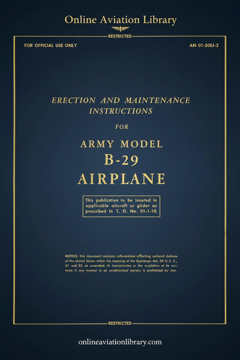 B-29 Erection and Maintenance Instructions Cover Page - Redesigned
