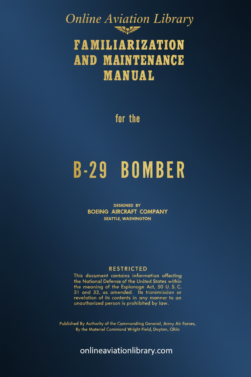 B-29 Familiarization and Maintenance Manual Cover Page - Redesigned