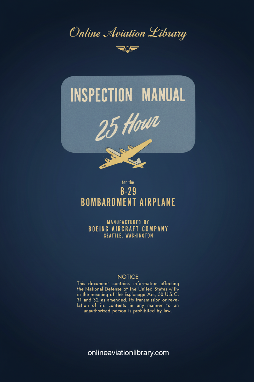 B-29 Inspection Manual - 25 Hour Cover Page - Redesigned