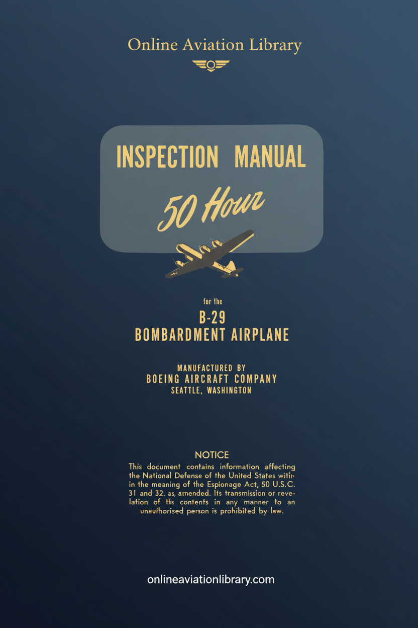 B-29 Inspection Manual - 50 Hour Cover Page - Redesigned