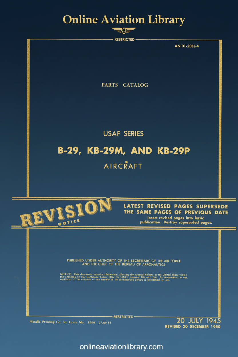 B-29, KB-29M, and KB-29P Parts Catalog Cover Page - Redesigned