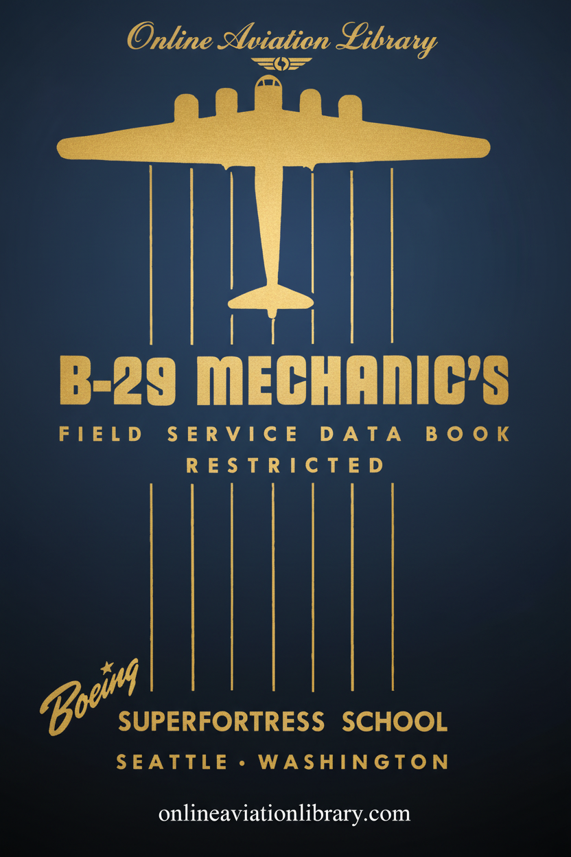 B-29 Mechanic's Field Service Data Book Cover Page - Redesigned
