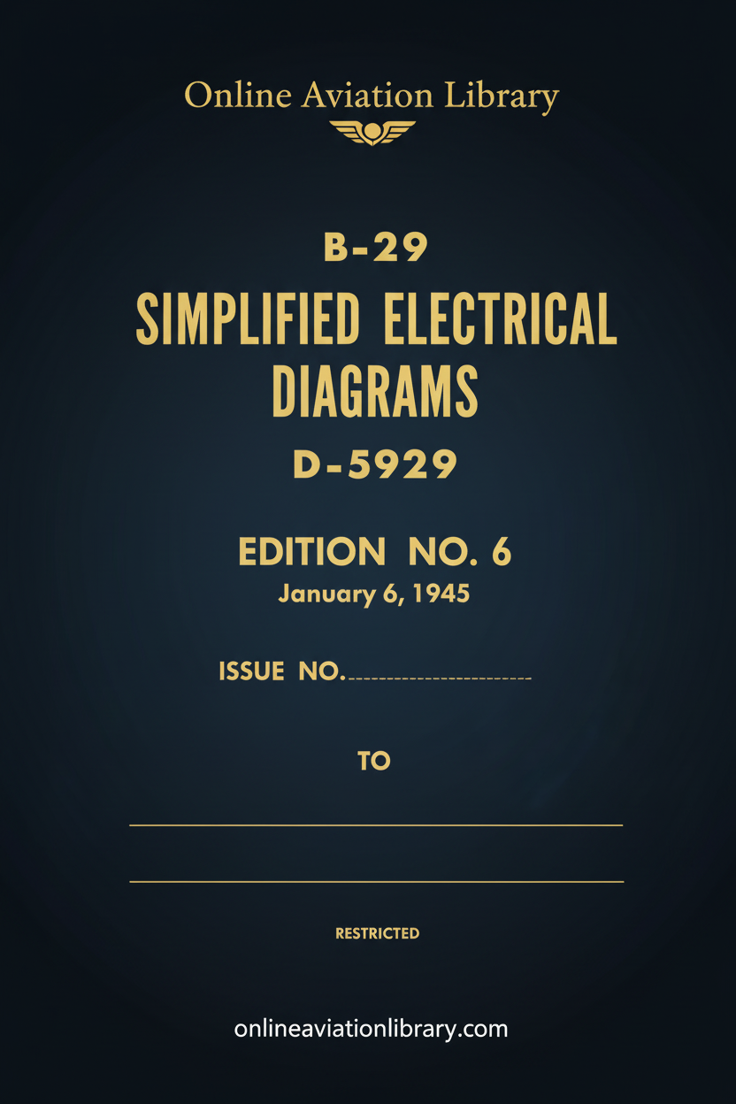 B-29 Simplified Electrical Diagrams Cover Page - Redesigned