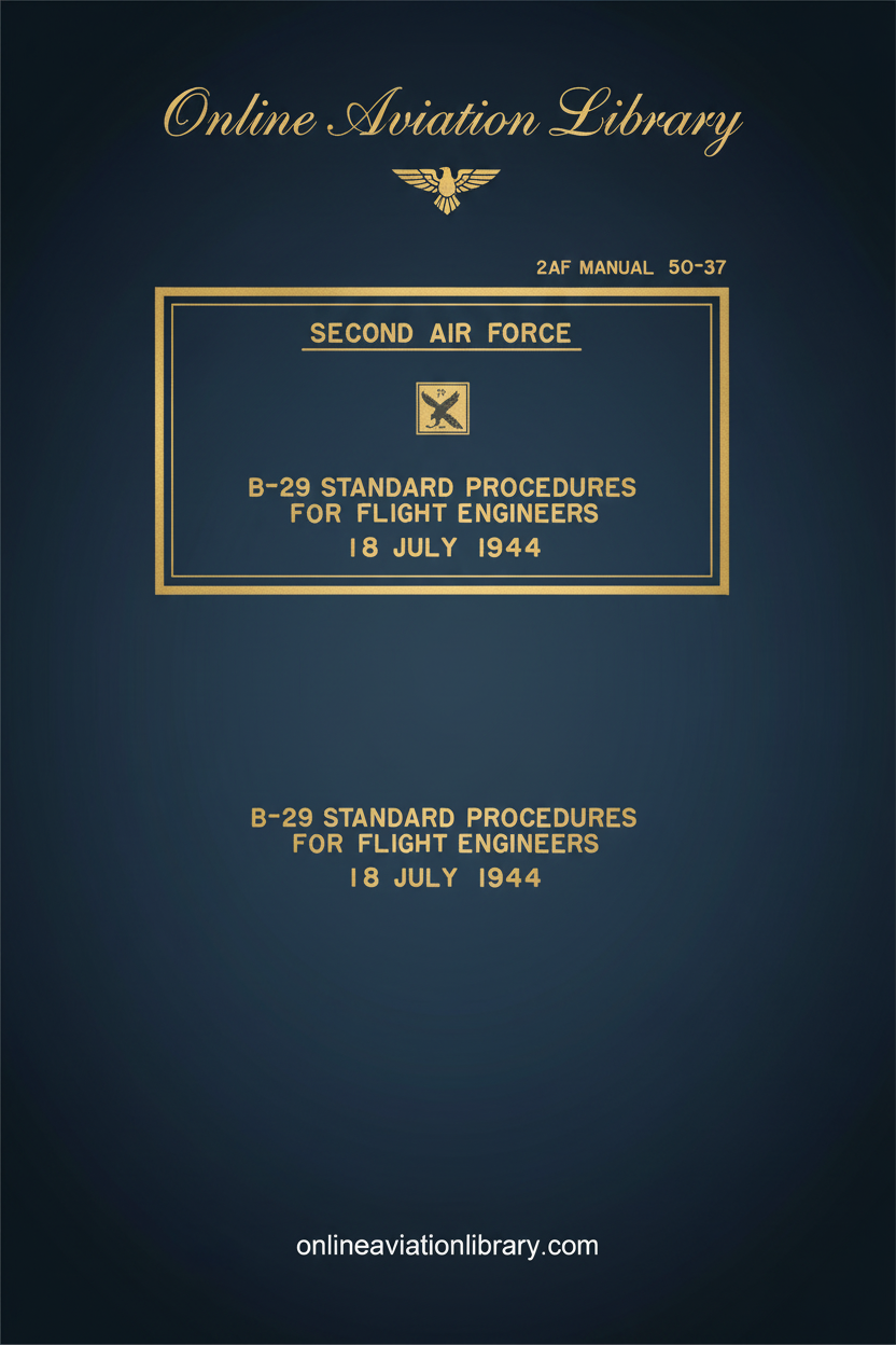 B-29 Standard Procedures for Flight Engineers Cover Page - Redesigned