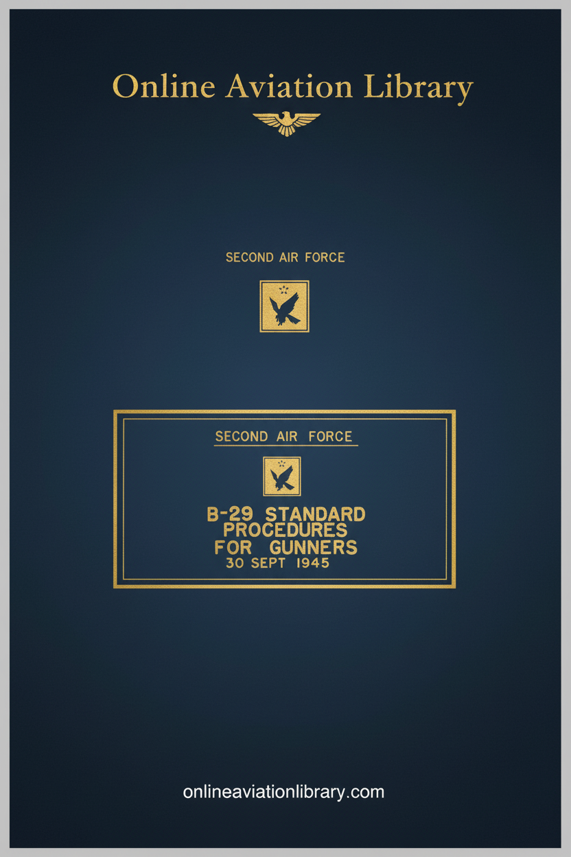 B-29 Standard Procedures for Gunners Cover Page - Redesigned