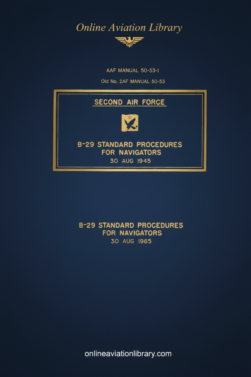 B-29 Standard Procedures for Navigators Cover Page - Redesigned