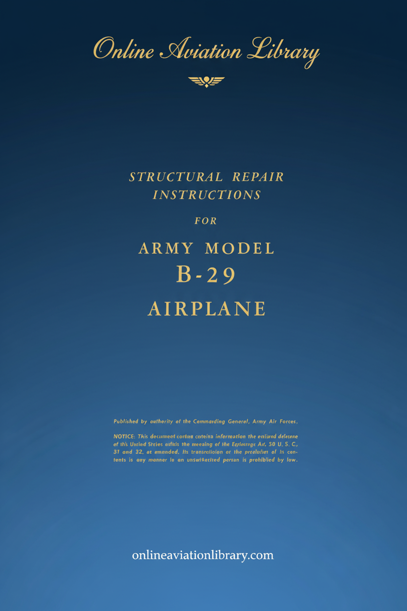 B-29 Structural Repair Instructions Cover Page - Correct Proportions