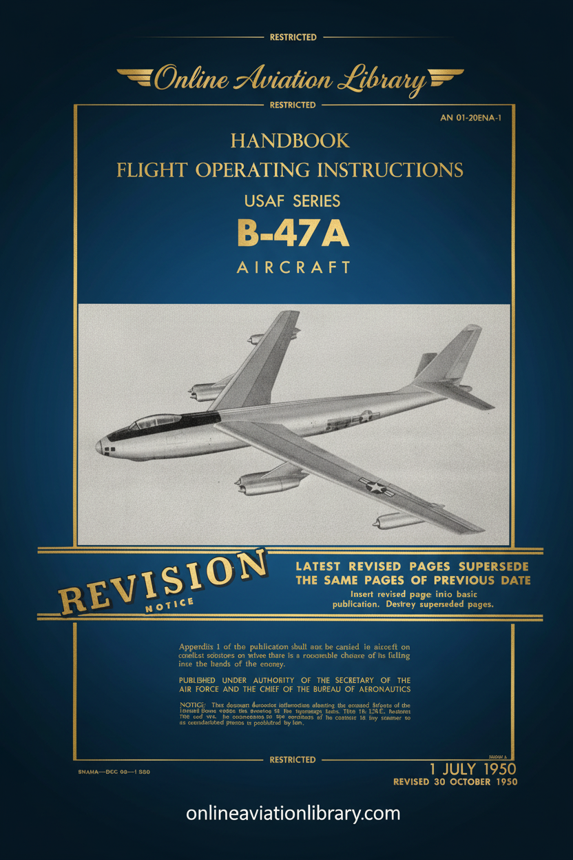 B-47A Flight Operating Instructions Cover Page