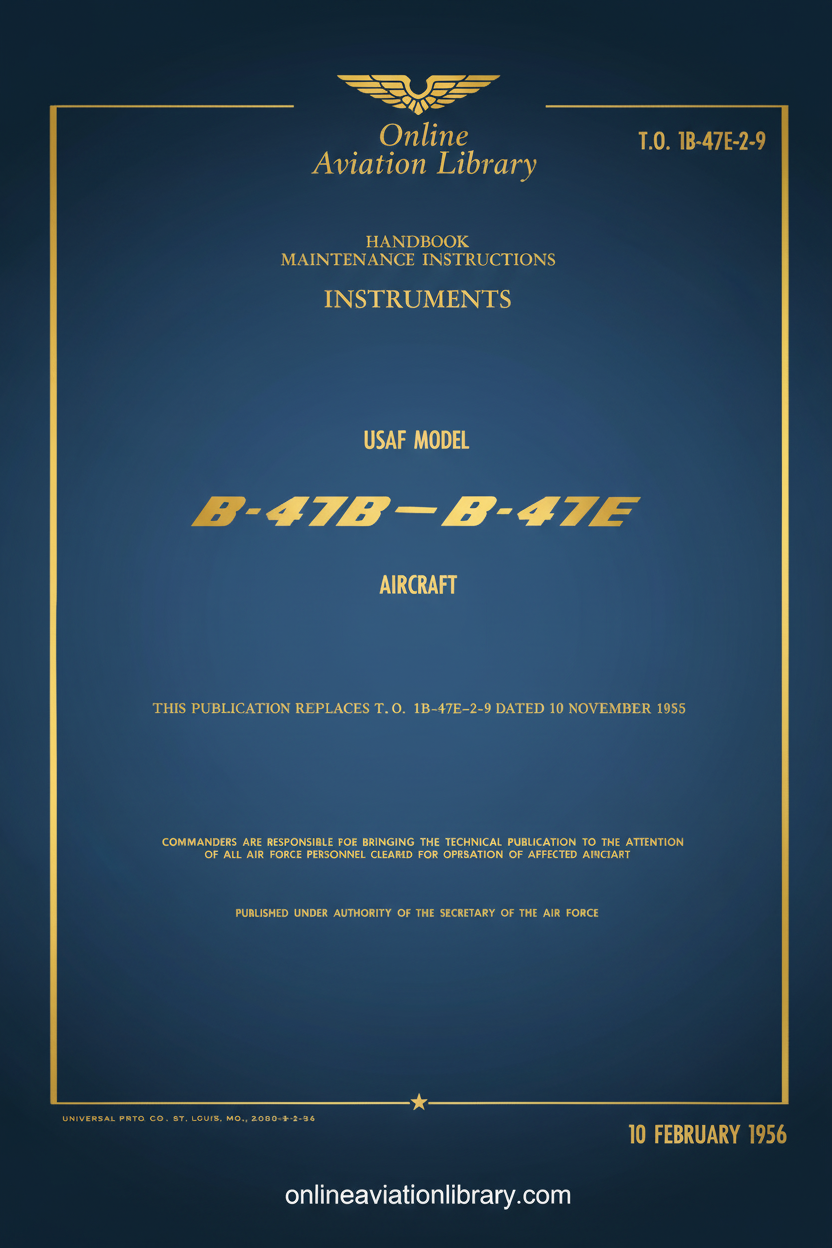 B-47B - B-47E Instruments Handbook Cover Page