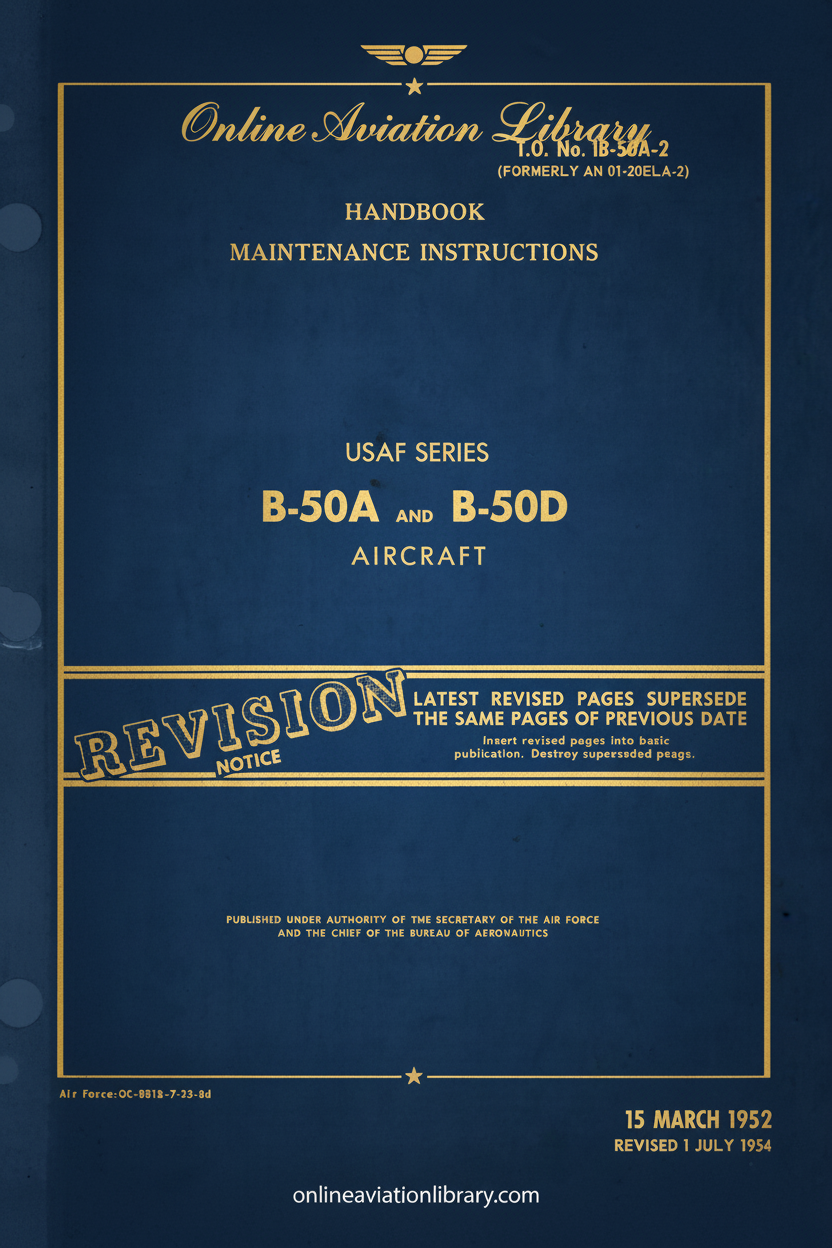 B-50A and B-50D Maintenance Instructions Cover Page