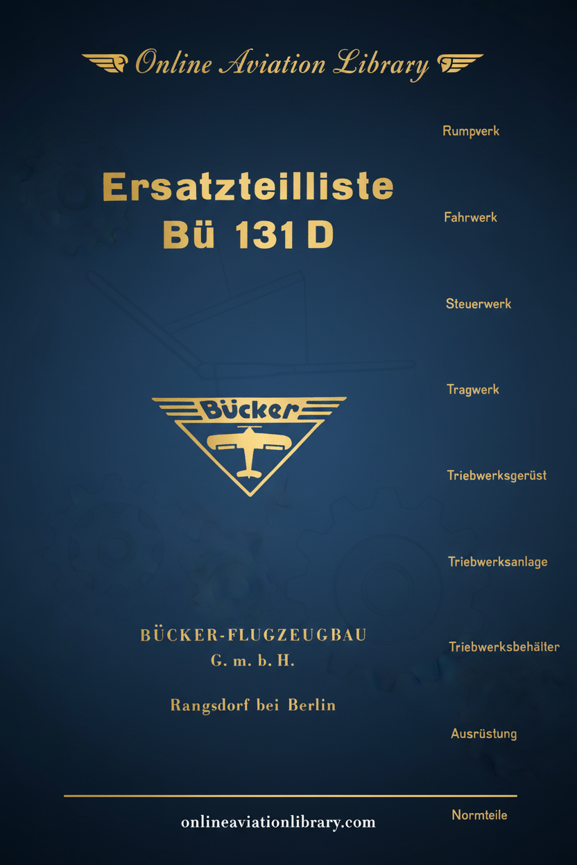Bücker Bü 131 D Parts List Cover Page