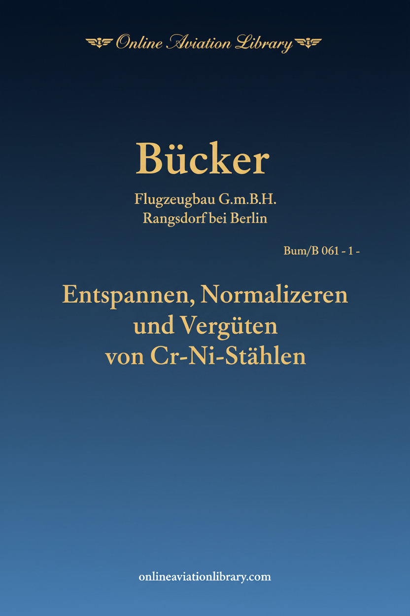 Bücker Cr-Ni-Stählen Cover Page