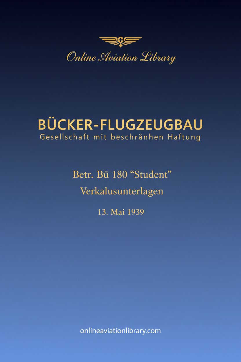 Bücker-Flugzeugbau Sales Document Cover Page