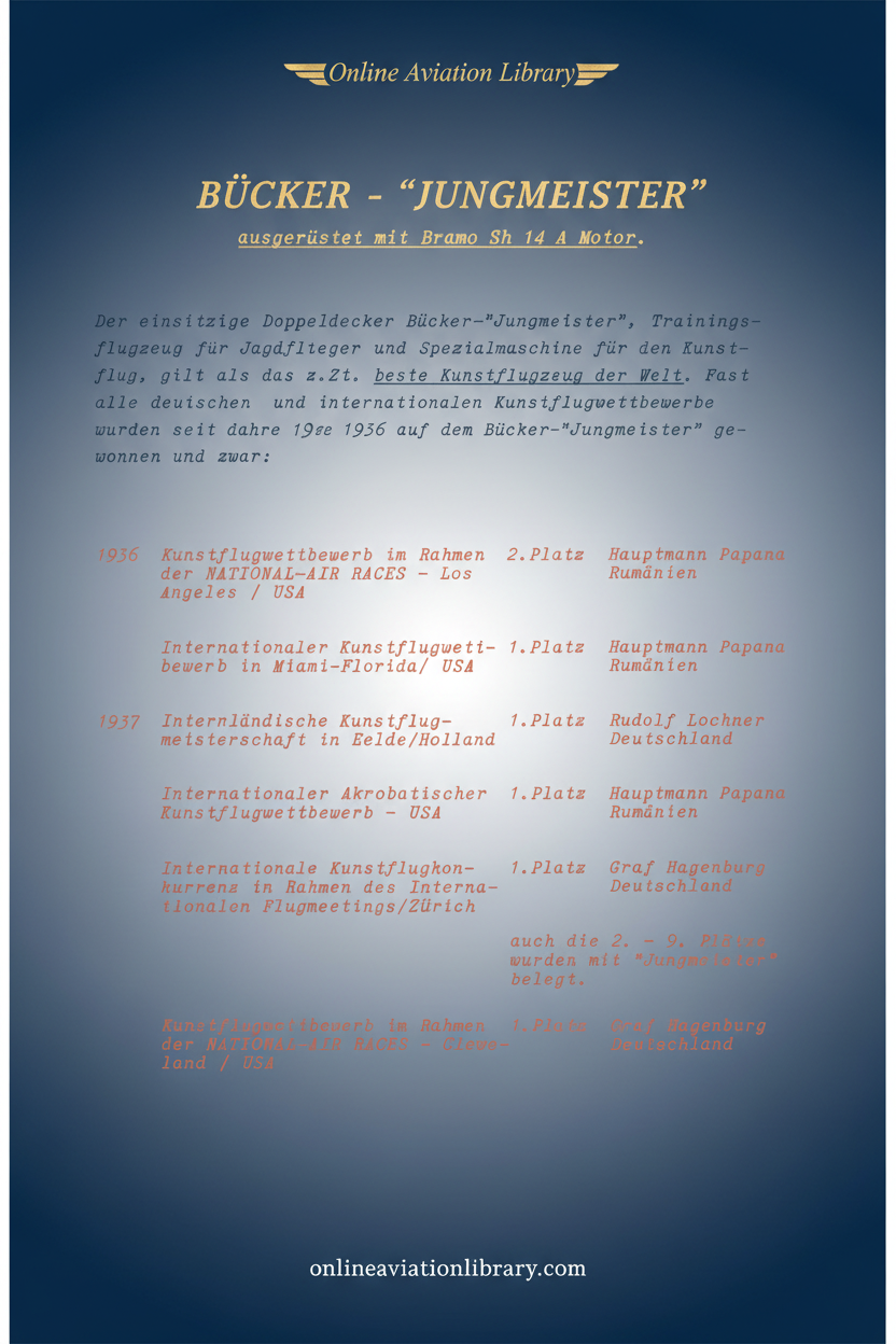 Bücker Jungmeister Promotional Cover Page