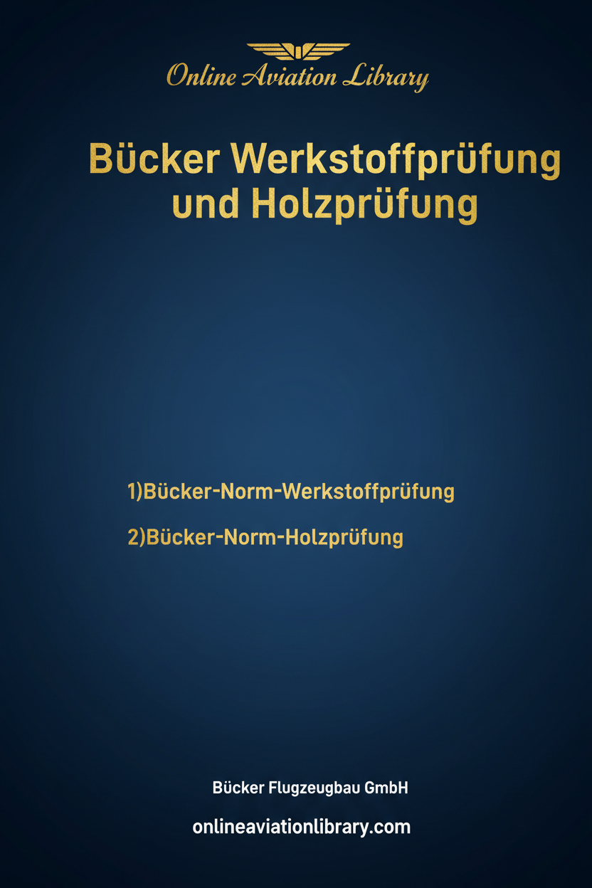 Bücker Werkstoffprüfung und Holzprüfung Cover Page