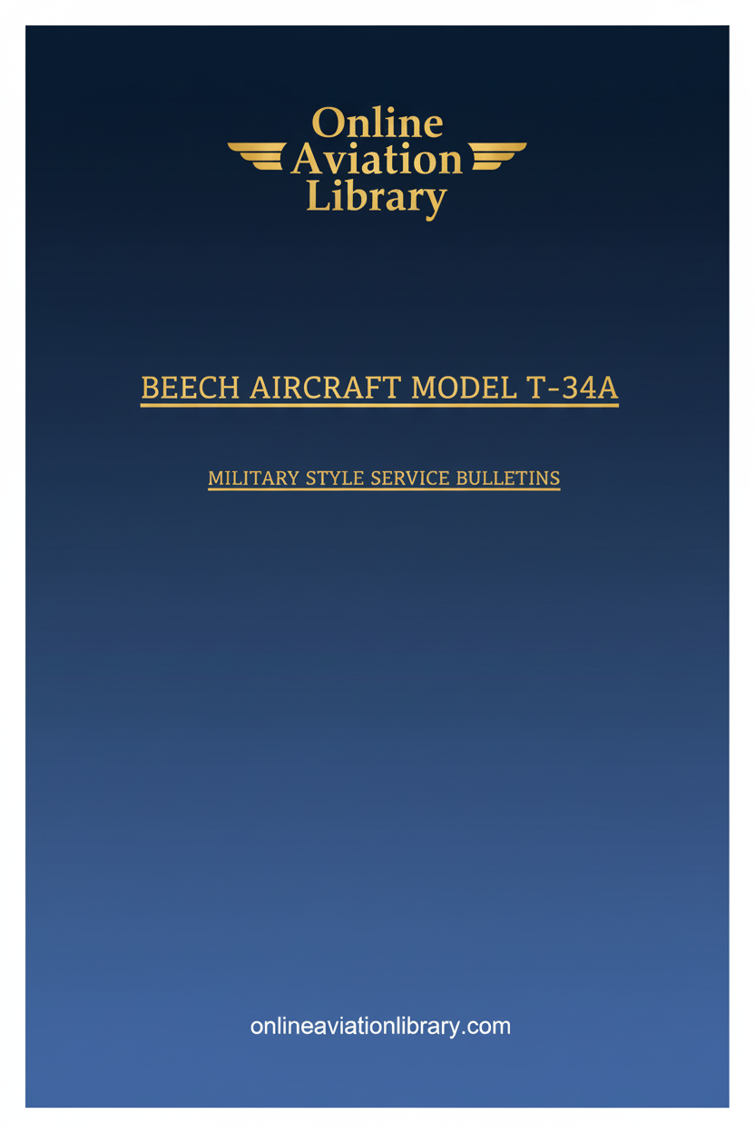 Beech Aircraft Model T-34A Military Style Service Bulletins Cover