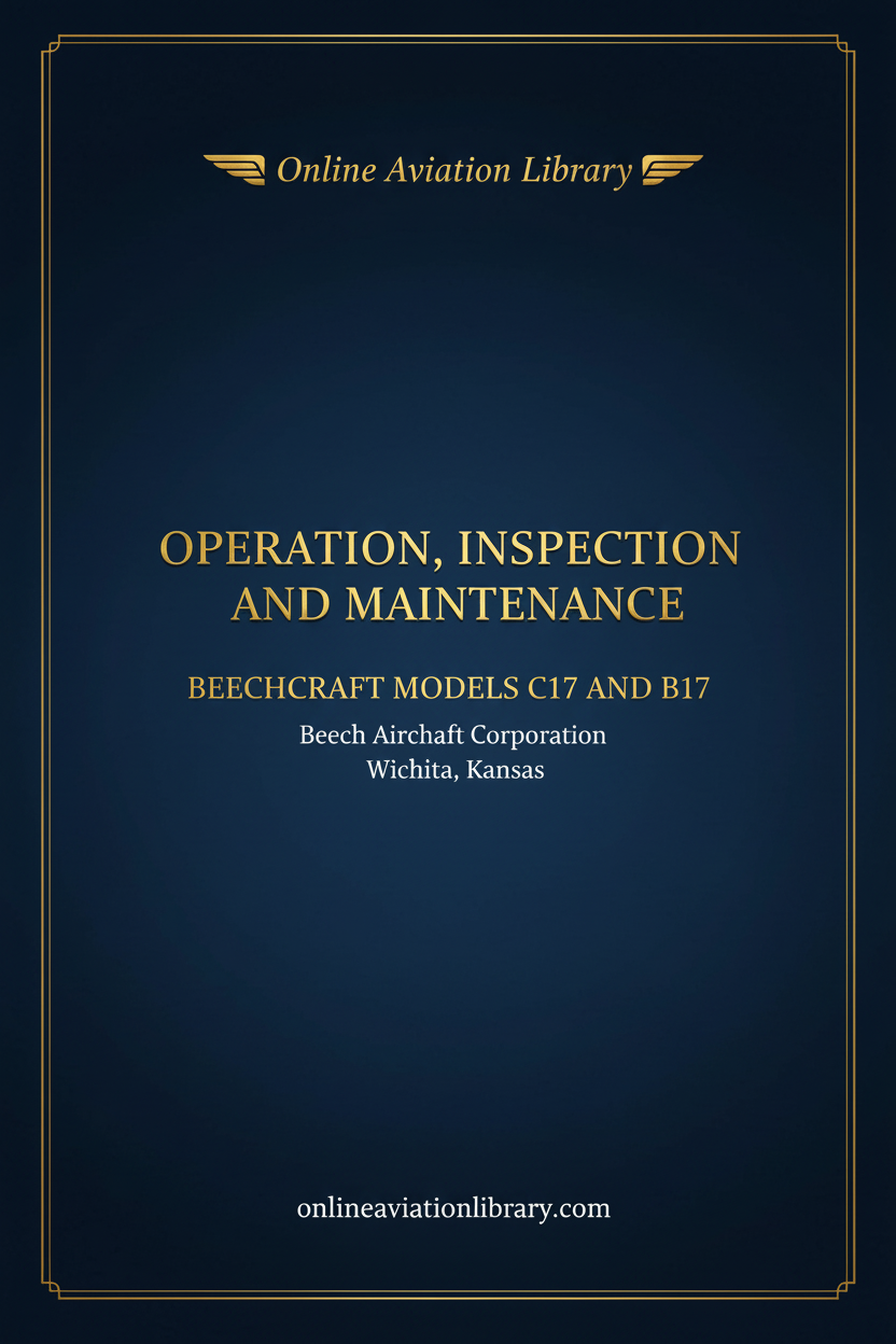 Beechcraft C17 and B17 Manual Cover Page