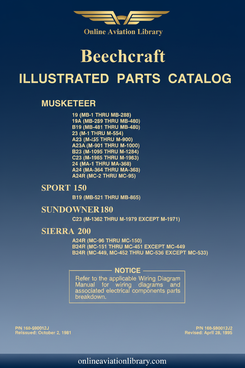 Beechcraft Illustrated Parts Catalog Standard Cover Page
