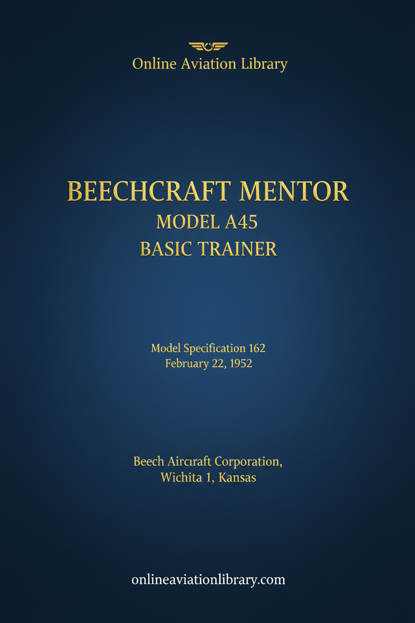 Beechcraft Mentor Model A45 Specification Cover