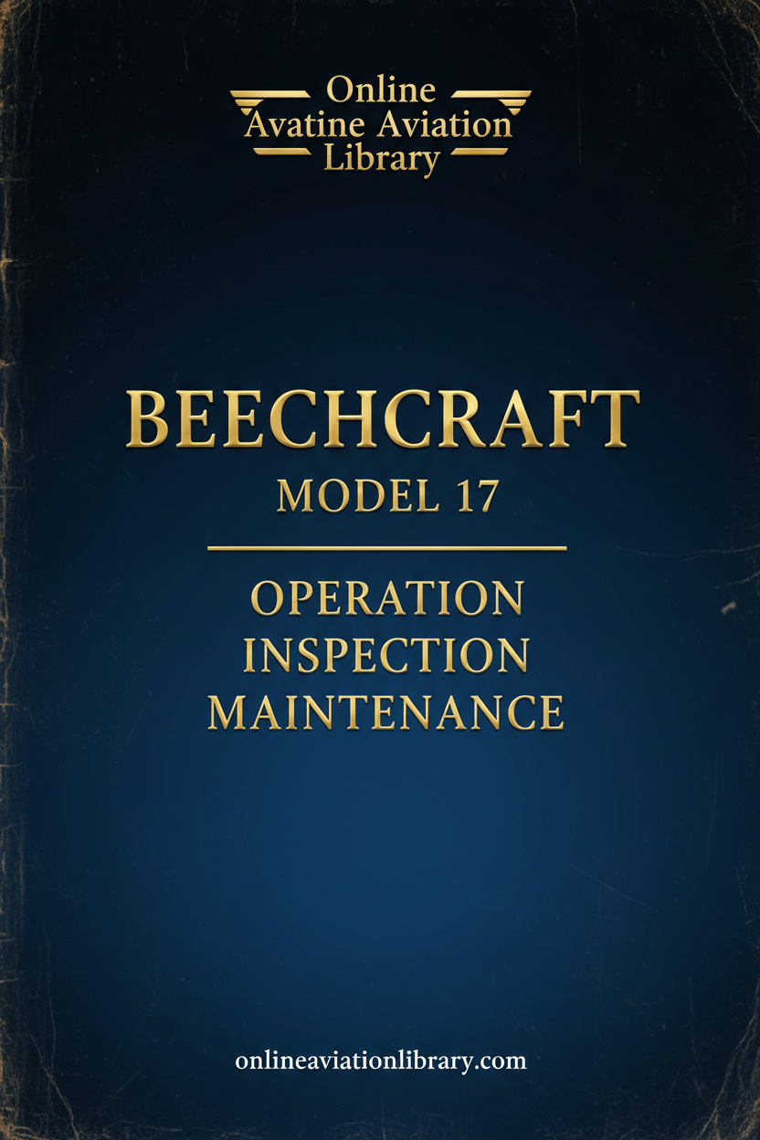 Beechcraft Model 17 Operation Inspection Maintenance Cover Page