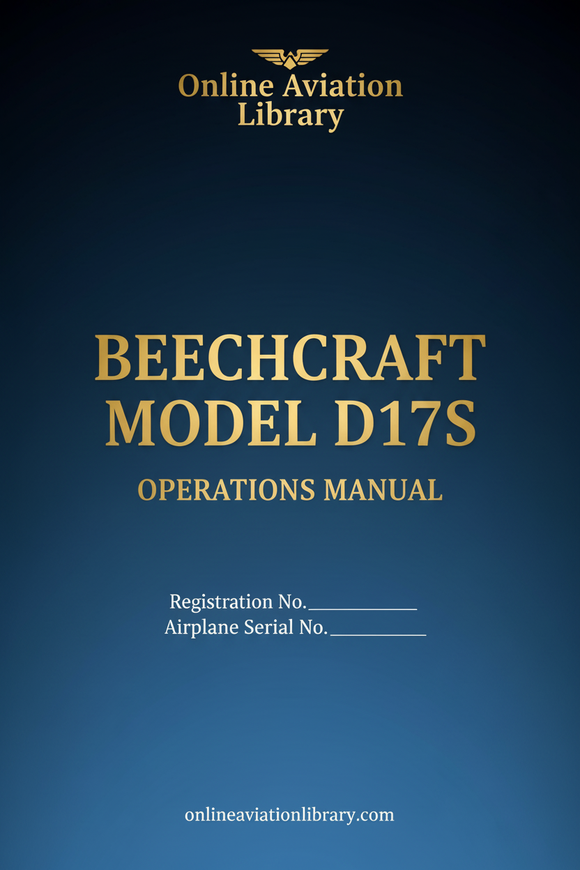Beechcraft Model D17S Operations Manual Cover Page