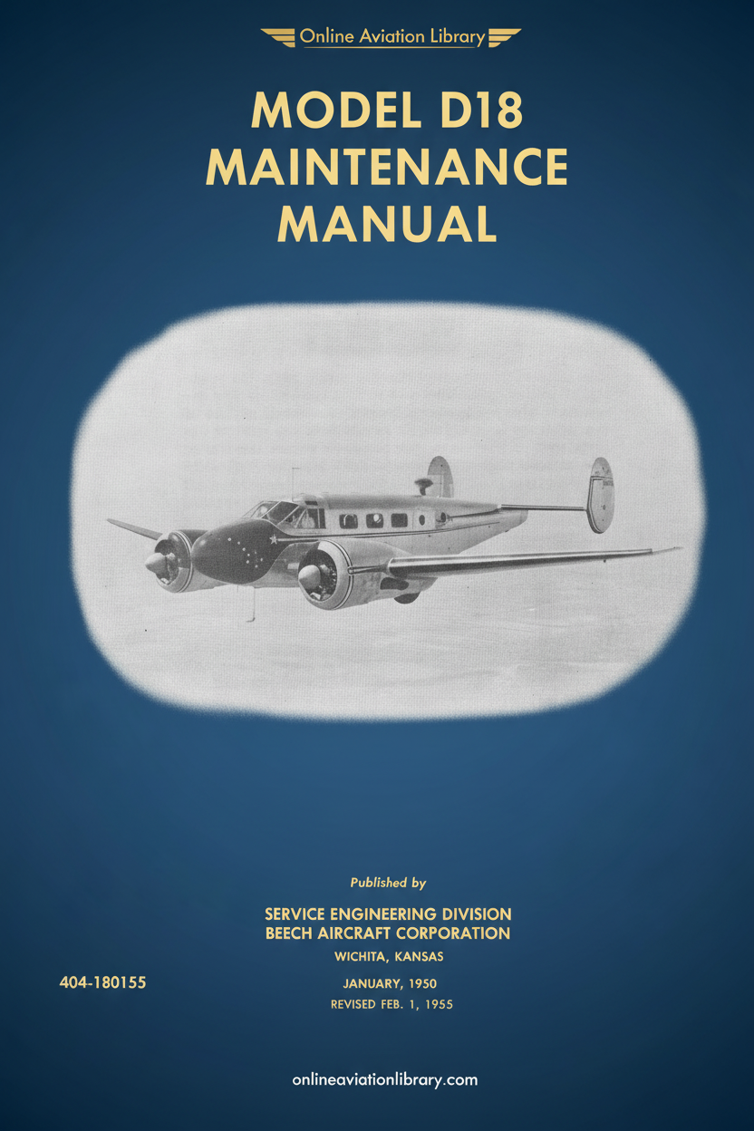 Beechcraft Model D18 Maintenance Manual Cover