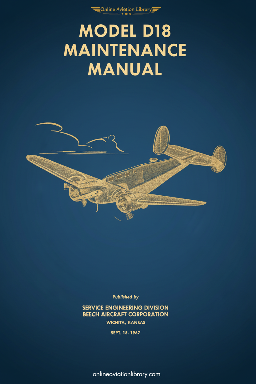 Beechcraft Model D18 Maintenance Manual Cover