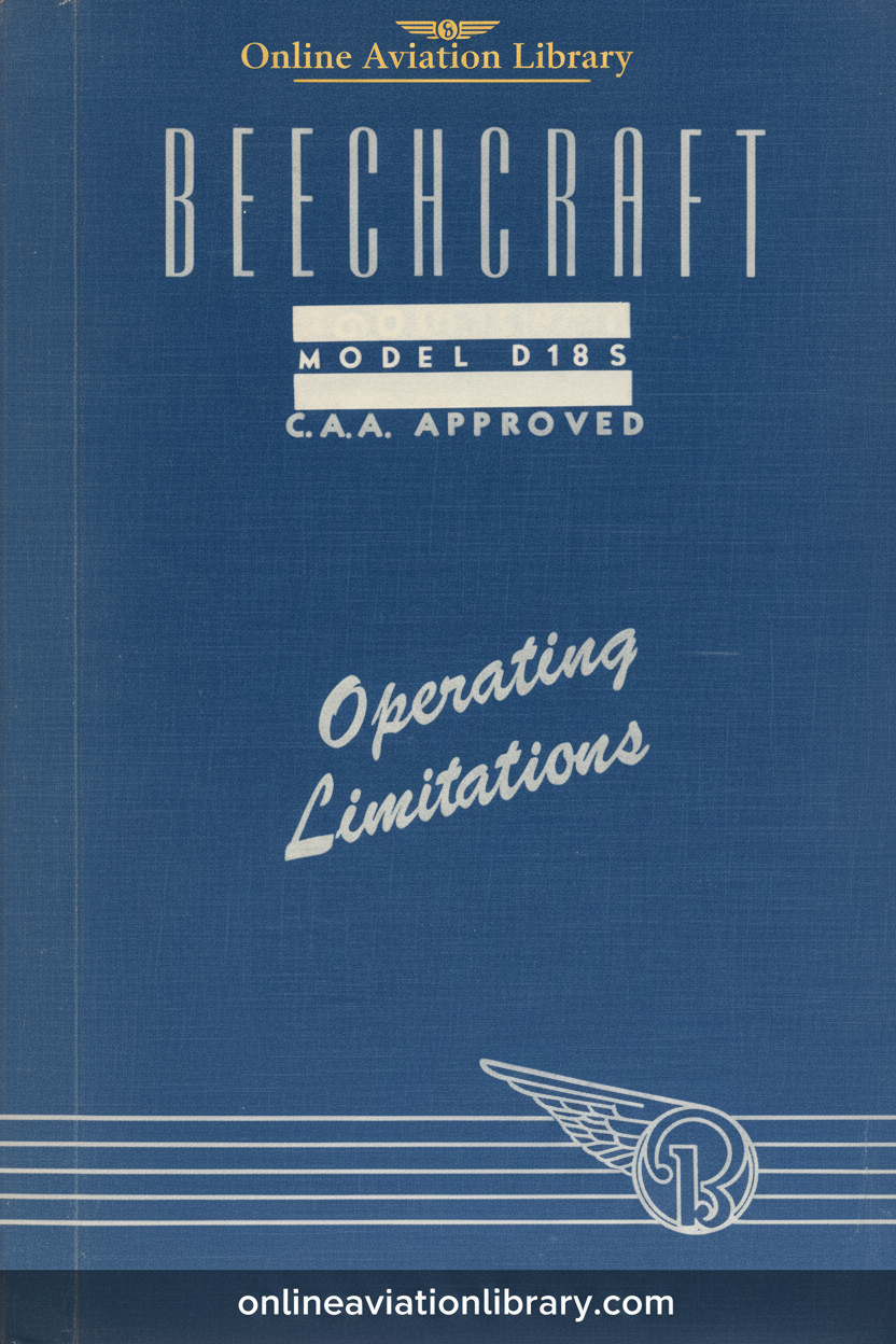 Beechcraft Model D18S Operating Limitations Cover