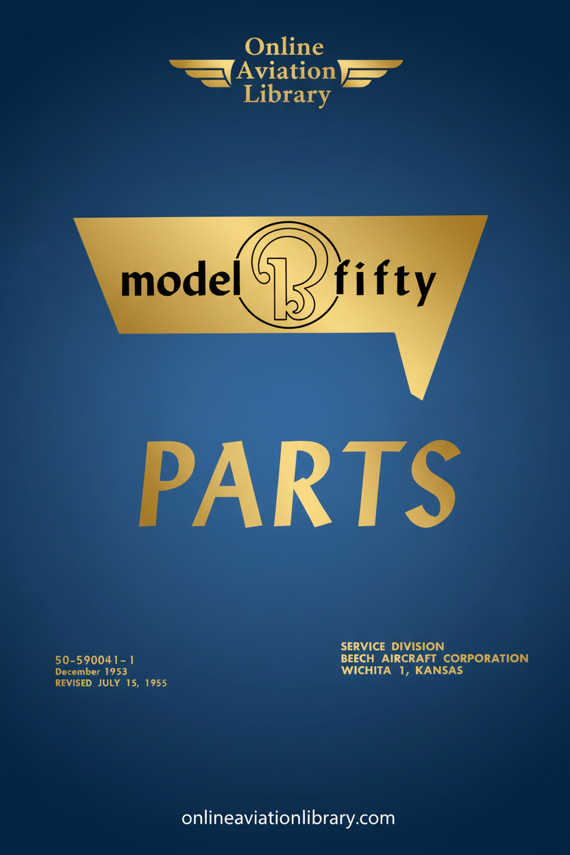 Beechcraft Model Fifty B50 Parts Catalog Cover