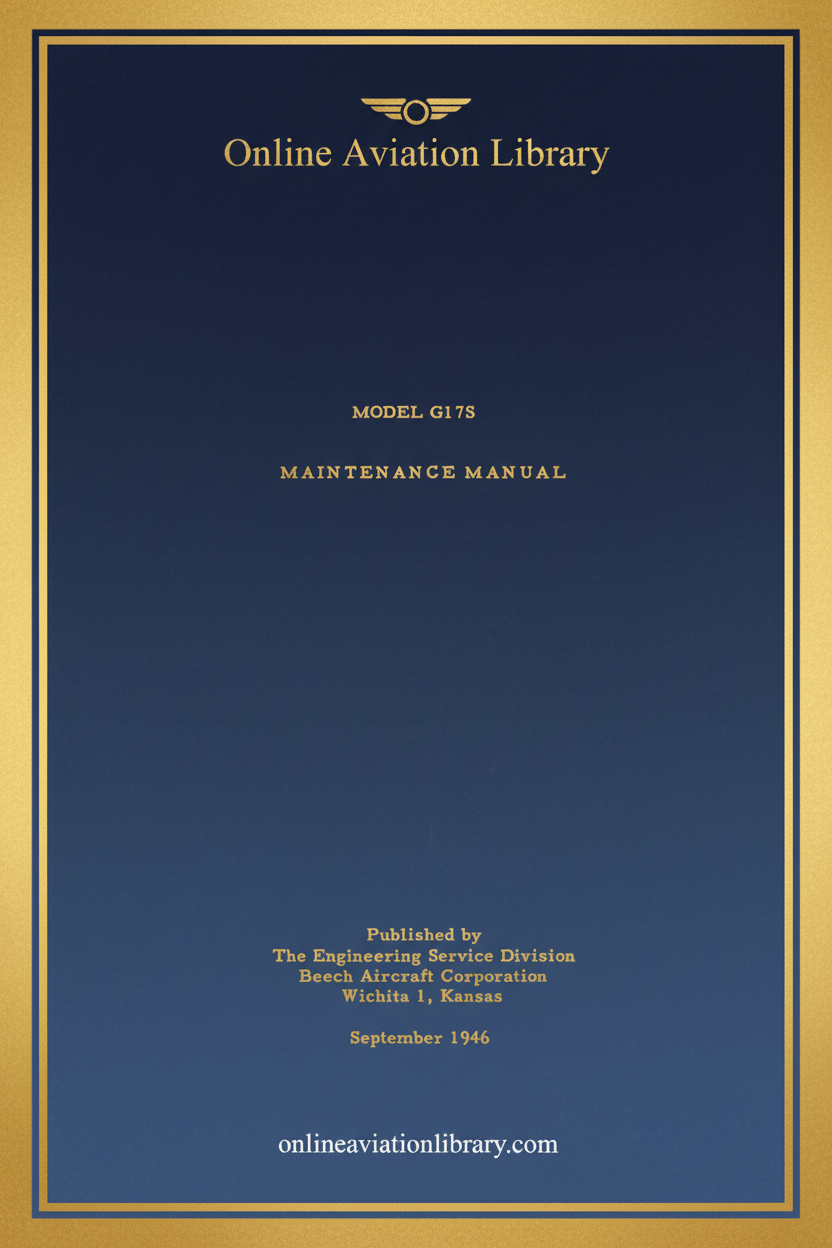 Beechcraft Model G17S Maintenance Manual Cover Page