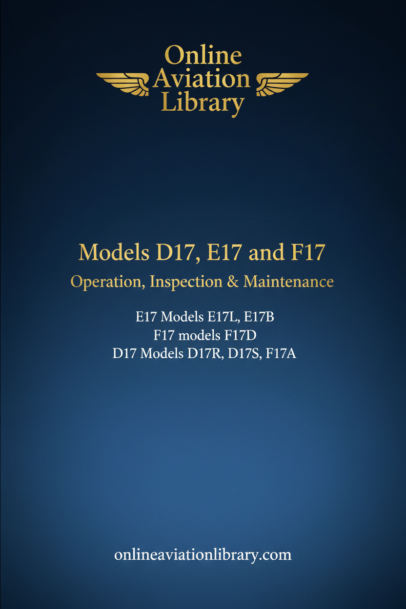 Beechcraft Models D17 E17 F17 Operation Inspection Maintenance Cover Page