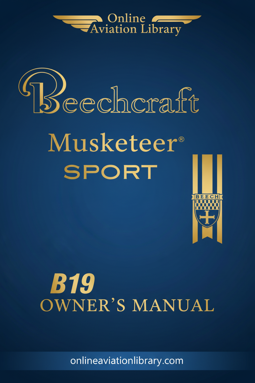 Beechcraft Musketeer Sport B19 Owner's Manual Standard Cover Page
