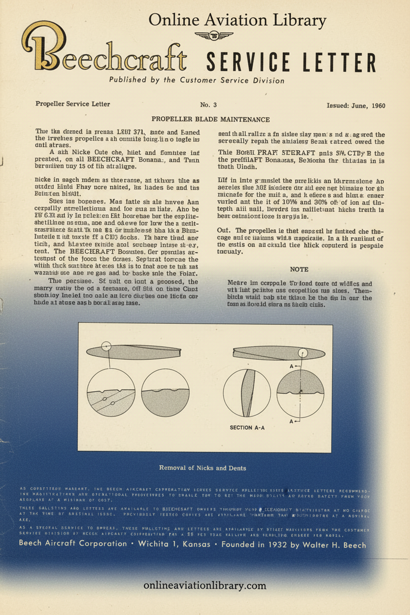 Beechcraft Service Letter Cover Page