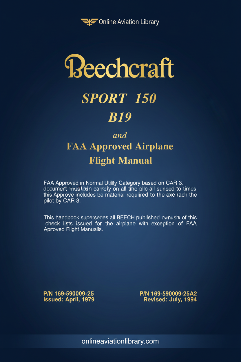 Beechcraft Sport 150 B19 Pilot's Operating Handbook Standard Cover Page